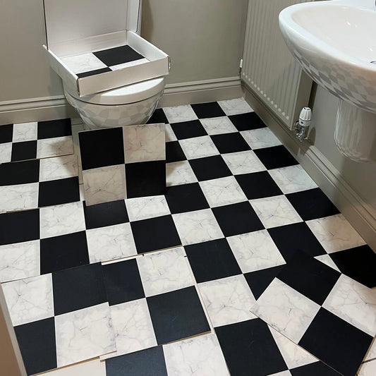 Marble Checked Premium Peel & Stick Tiles