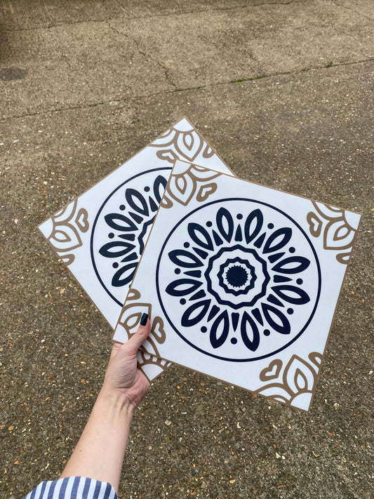 French Black & Gold (Large) Premium Peel & Stick Tiles