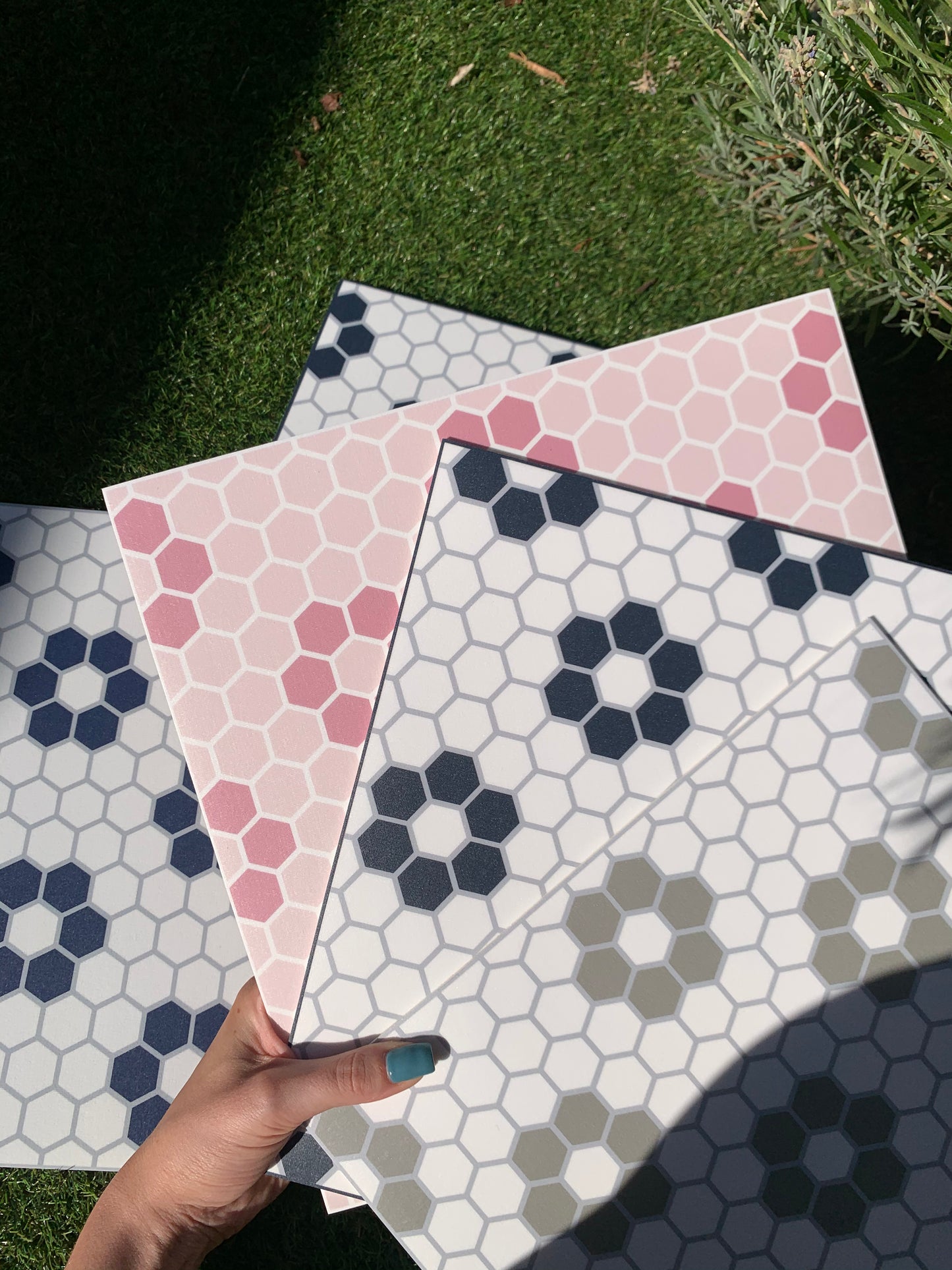 Hexagon Petals Black Premium Peel & Stick Tiles