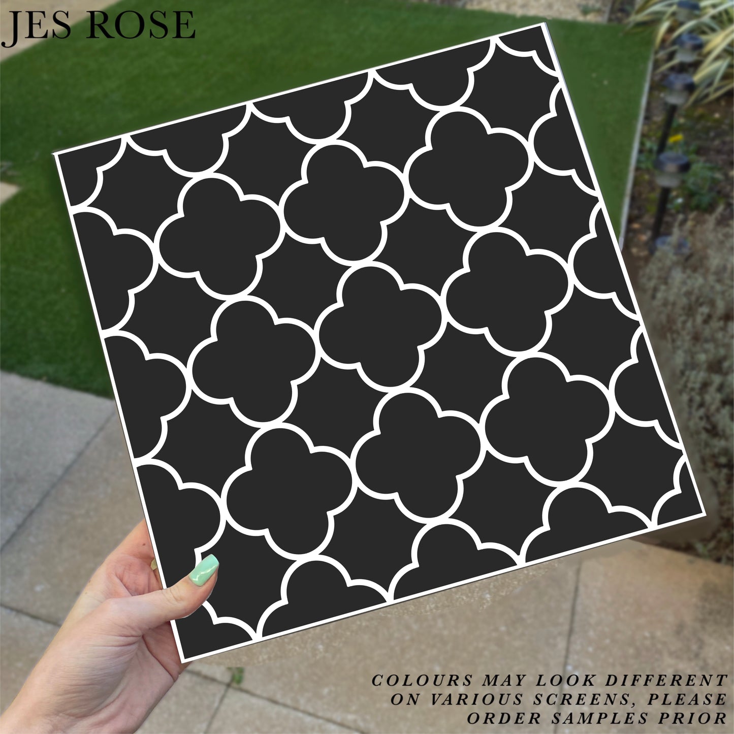 Quatrefoil Black Premium Peel & Stick Tiles