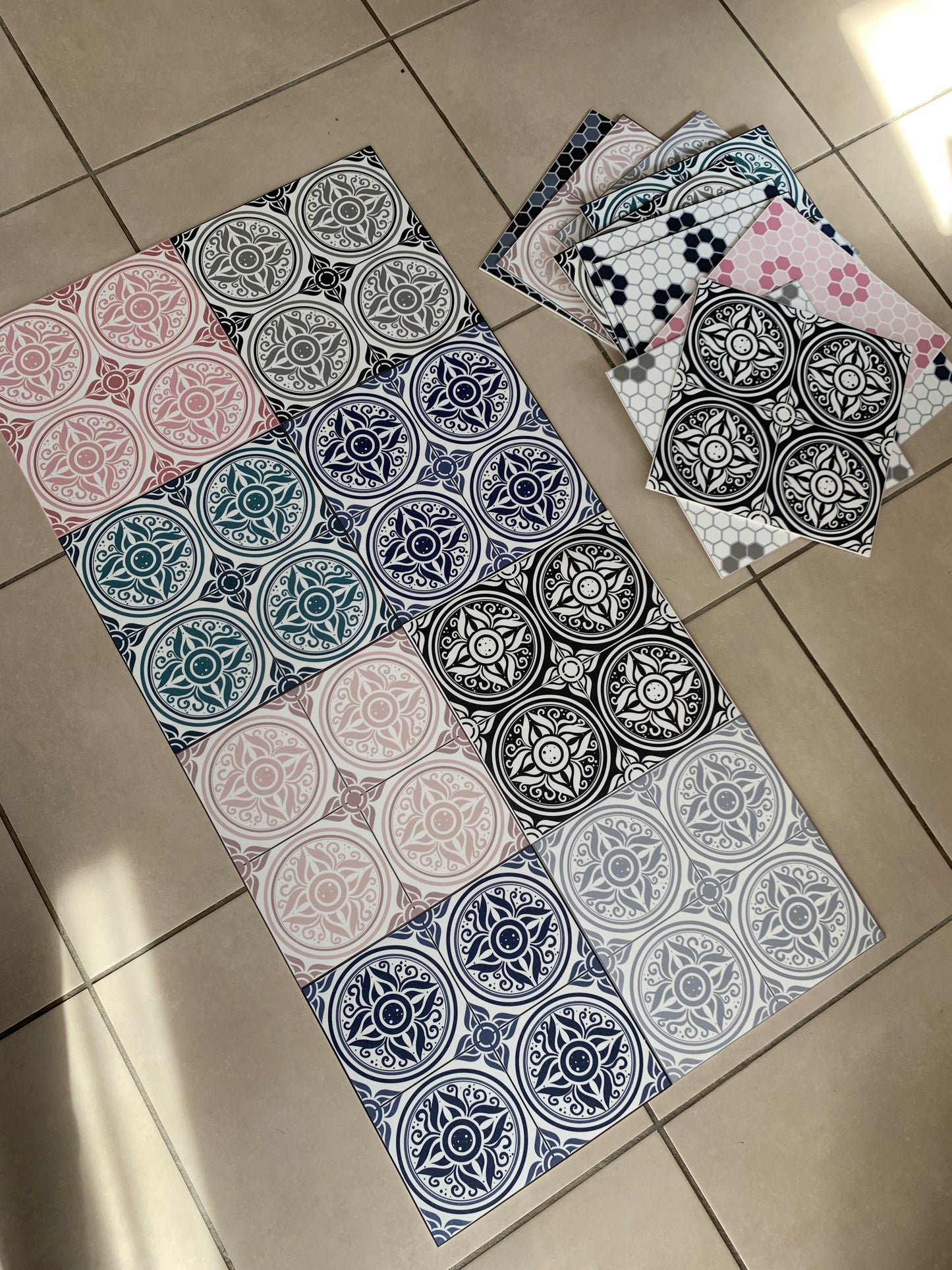 Lisbon Sage & Black Premium Peel & Stick Tiles