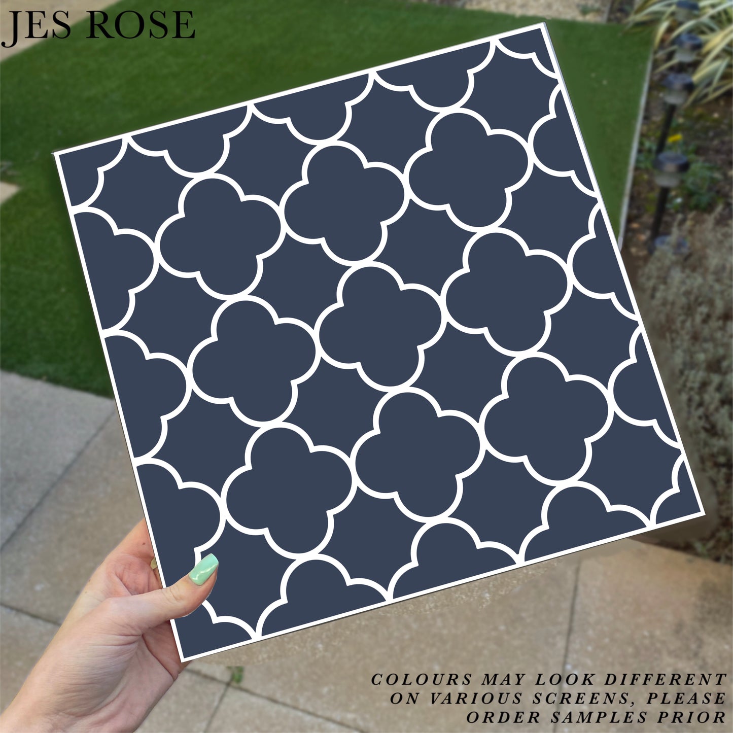 Quatrefoil Navy Premium Peel & Stick Tiles
