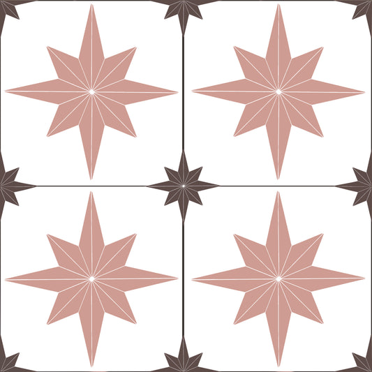 Astral Star Tiles / White Background - Window Vinyl
