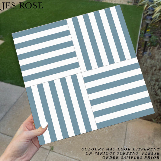 Classic Stripes Blue Premium Peel & Stick Tiles