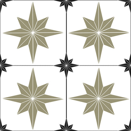 Astral Star Tiles / White Background  - Floor & Wall Vinyl