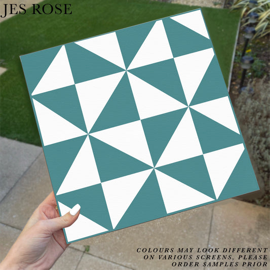 Art Deco Teal Premium Peel & Stick Tiles