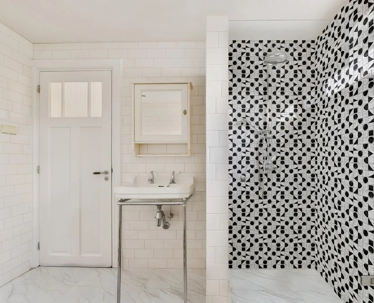 Abstract Geometric Rustic Shower Panel