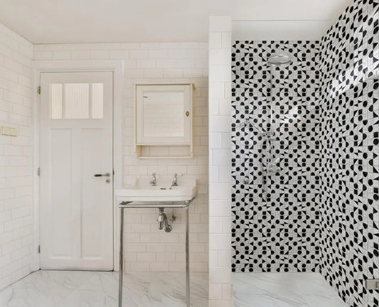 Abstract Geometric Rustic Shower Panel