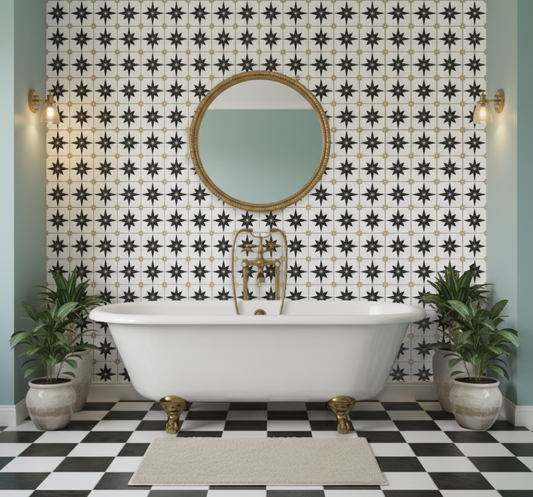 Astral Black & Gold Shower Panel