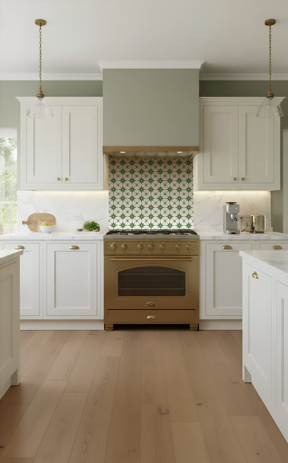 Astral Floral Green Shower Panel