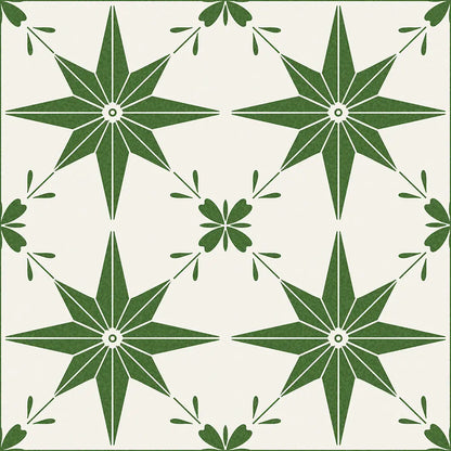 Astral Floral Green Shower Panel