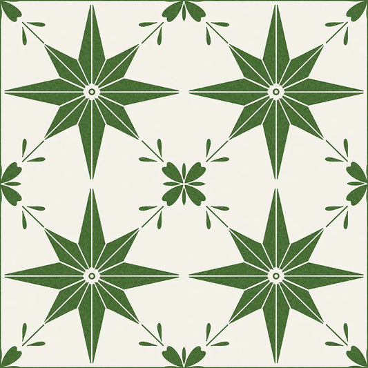 Astral Floral Green Shower Panel