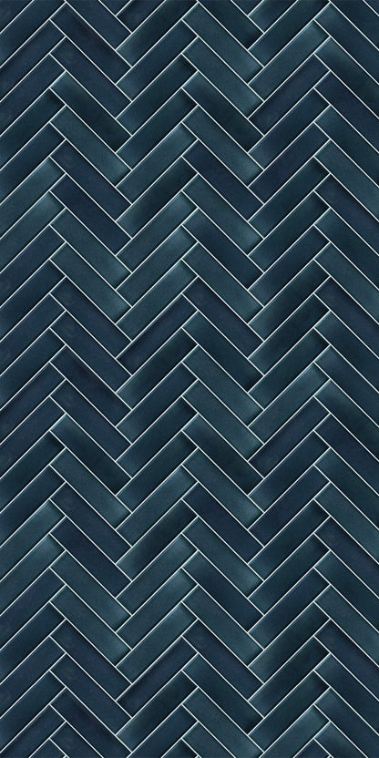 Herringbone Navy Blue Panel