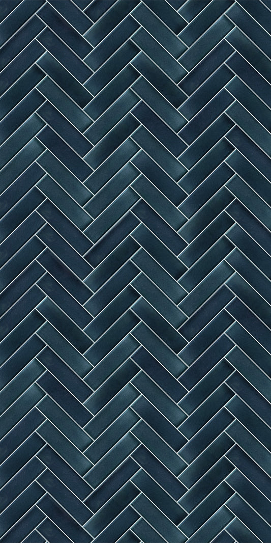 Herringbone Navy Blue Panel