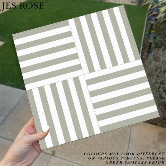 Classic Stripes Sage Premium Peel & Stick Tiles