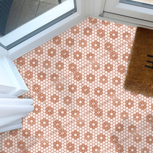 Hexagon petals retro Premium Peel & Stick Tiles