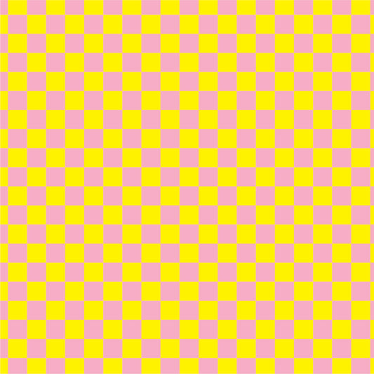 Checkered Design Pink & Yellow (small) - Floor & Wall Vinyl
