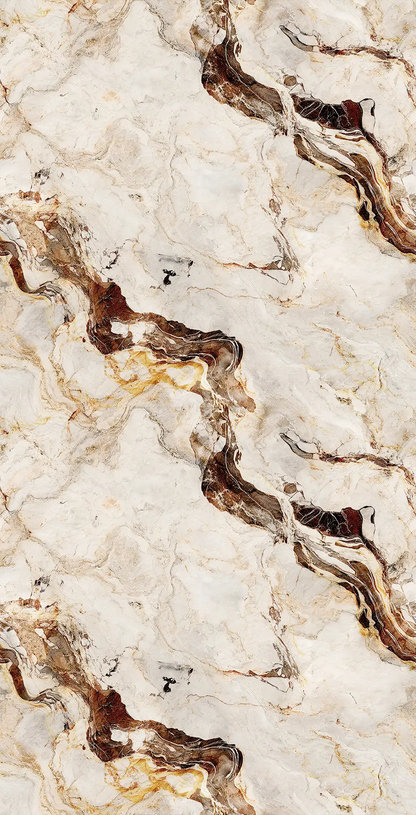 Cream & Gold Vein Marble Shower Panel