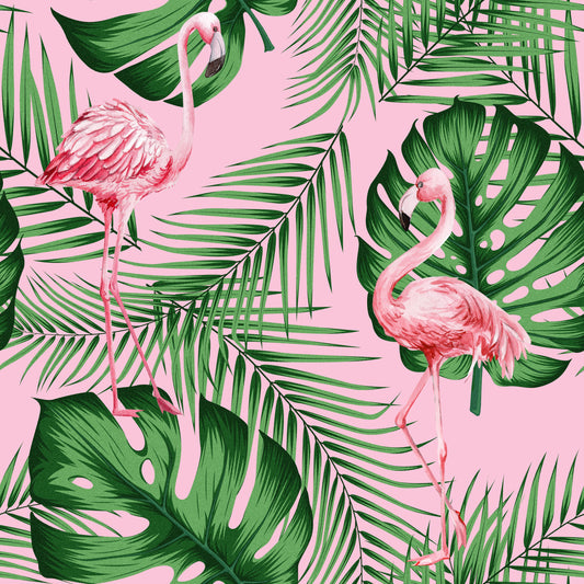 Flamingo & Leaves - Window Vinyl