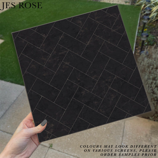 Herringbone Dark Premium Peel & Stick Tiles