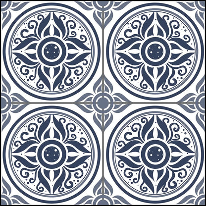 Lisbon Tiles Navy Shower Panel