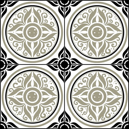 Lisbon Tiles Sage & Black Shower Panel