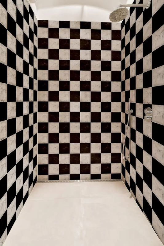 Marble Checked Shower Panel