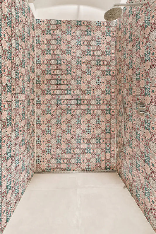 Mosaic Tiles Pastel Shower Panel