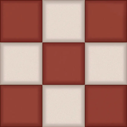 Retro Checked Burgundy Shower Panel