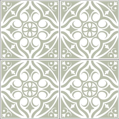 Victorian Tiles Sage Shower Panel