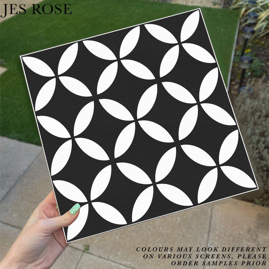 Diamond Petals Black Premium Peel & Stick Tiles