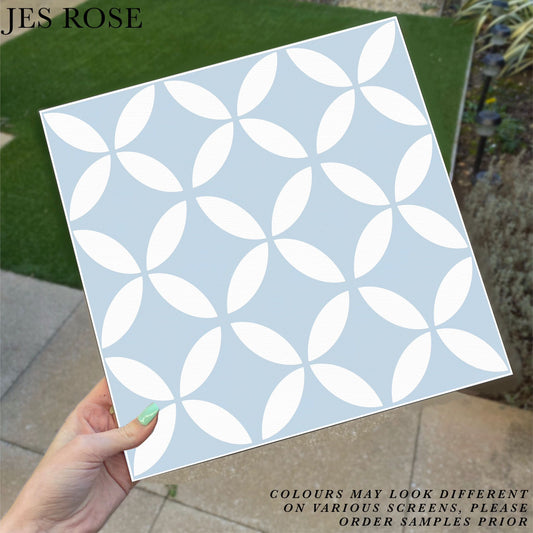 Diamond Petals Blue Premium Peel & Stick Tiles