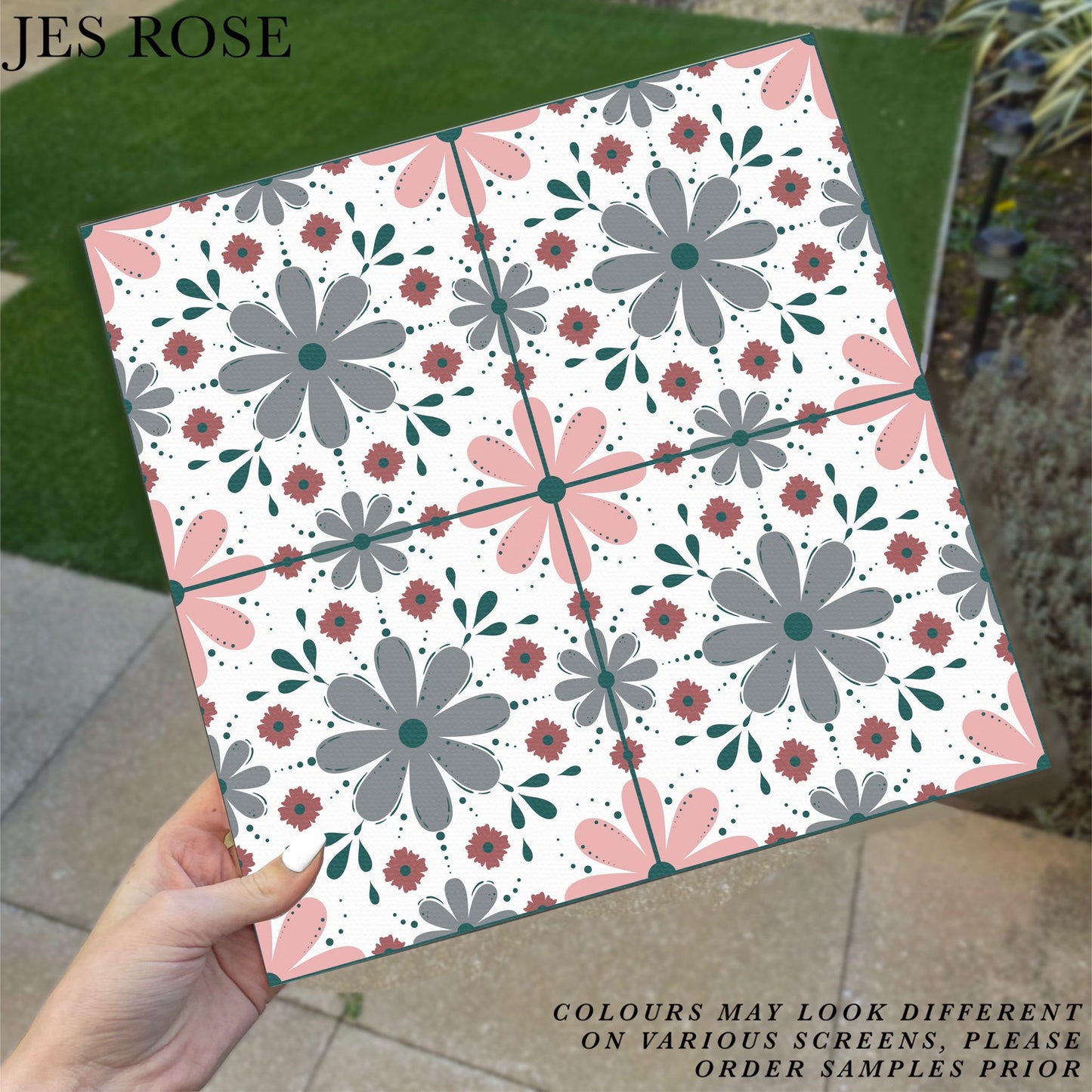 Floral Tiles Multi Premium Peel & Stick Tiles