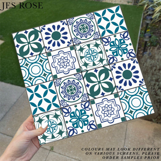 Mosaic Tiles Teal & Blue Premium Peel & Stick Tiles
