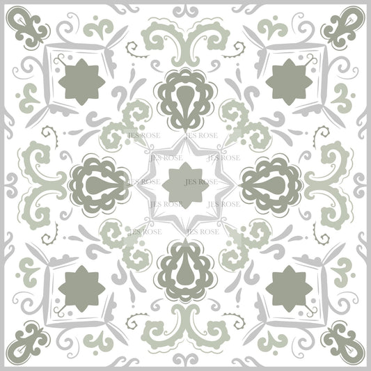 Paisley Sage Premium Peel & Stick Tiles