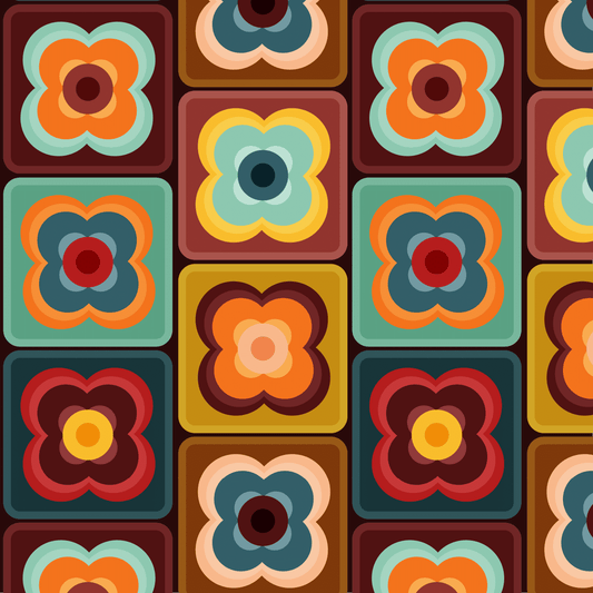 Retro Flowers - Window Vinyl