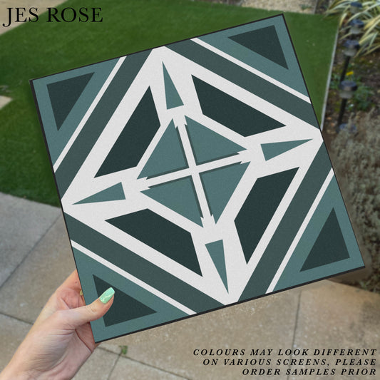 Aztec Teal Premium Peel & Stick Tiles