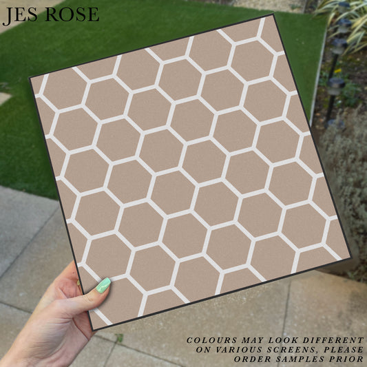 Hexagon Beige Premium Peel & Stick Tiles