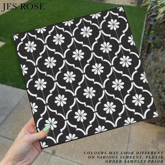 Moroccan Jannah Black Premium Peel & Stick Tiles