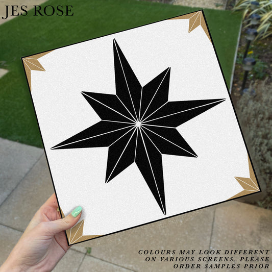 Astral Star Black & Gold (Large) Premium Peel & Stick Tiles