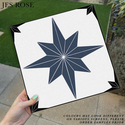 Astral Star Navy & Black (Large) Premium Peel & Stick Tiles