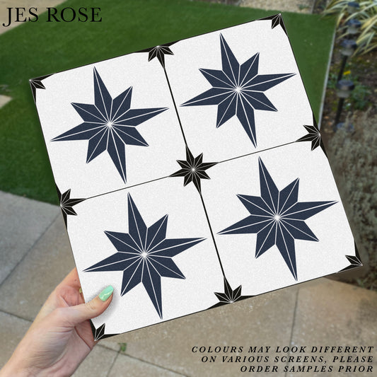 Astral Star Navy & Black (Small) Premium Peel & Stick Tiles