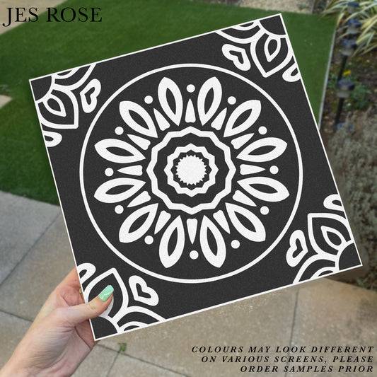French Black & White (Large) Premium Peel & Stick Tiles