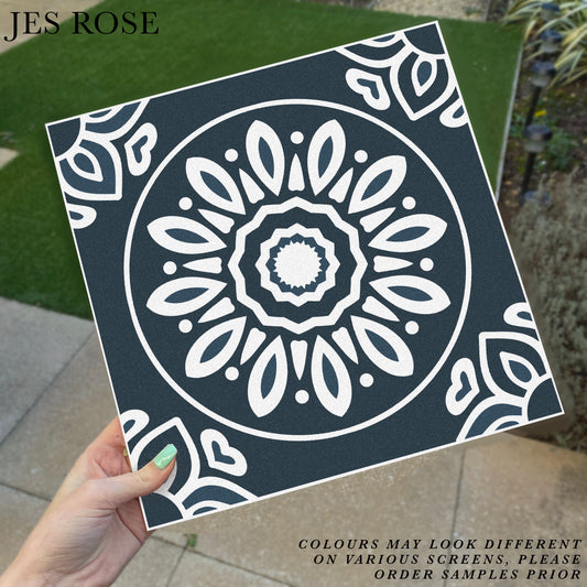 French Navy & White (Large) Premium Peel & Stick Tiles