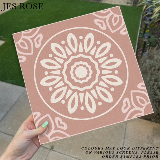 French Pink & Cream (Large) Premium Peel & Stick Tiles