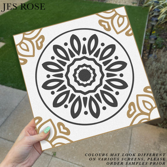 French Black & Gold (Large) Premium Peel & Stick Tiles