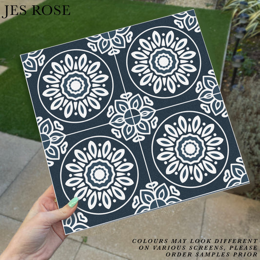 French Navy & White (Small) Premium Peel & Stick Tiles