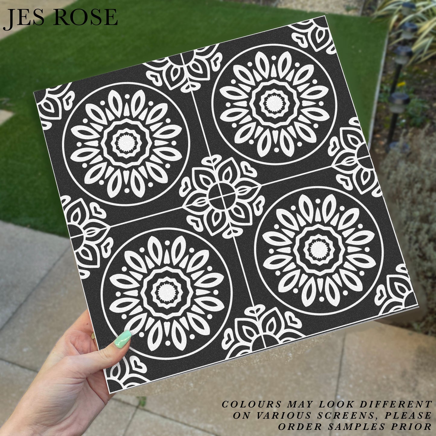 French Black & White (Small) Premium Peel & Stick Tiles