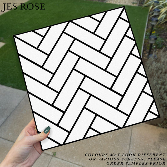 Herringbone White Premium Peel & Stick Tiles