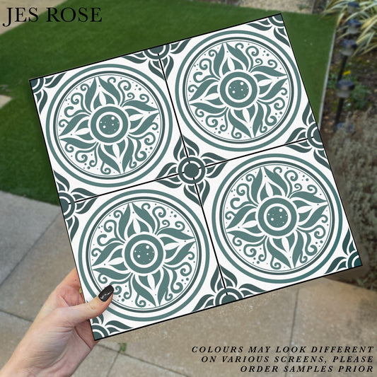 Lisbon Teal Premium Peel & Stick Tiles